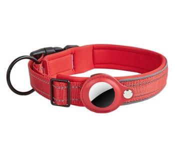 PROTEMIO GLOWY PAW Reflexný obojok pre Apple AirTag VEĽKOSŤ: L - červený