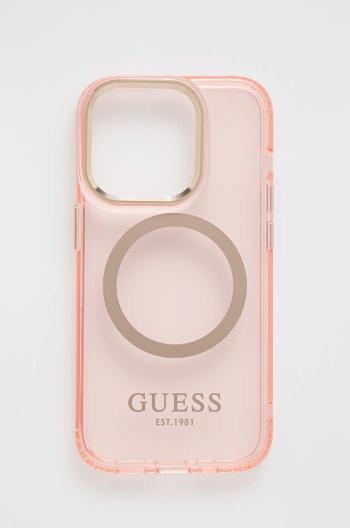 Puzdro na mobil Guess iPhone 14 Pro 6,1" ružová farba