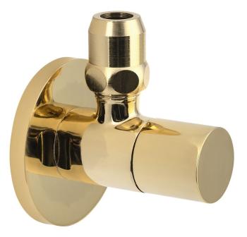SAPHO - Rohový ventil s matkou, guľatý, 1/2"x 3/8", zlato SL017