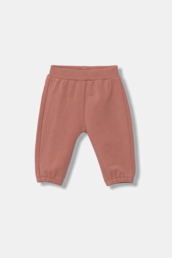 Detské tepláky United Colors of Benetton oranžová farba, s nášivkou, 3MDSAF029