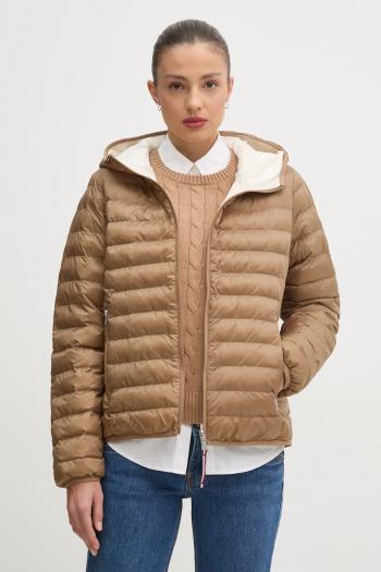 Bunda Tommy Hilfiger hnedá farba, prechodná, WW0WW45317