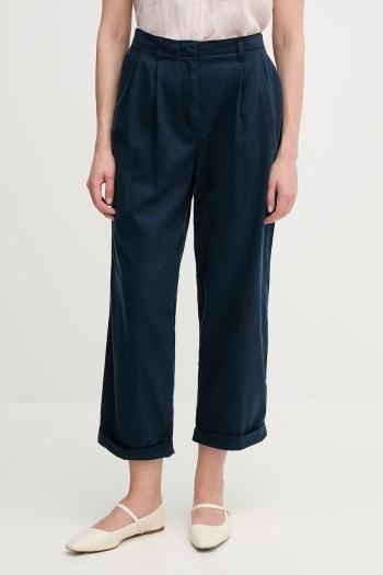 Nohavice Tommy Hilfiger tmavomodrá farba, široké, vysoký pás, WW0WW45589