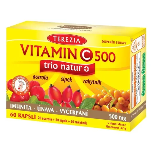 TEREZIA Vitamín C 500 mg trio natur+ 60 kapsúl