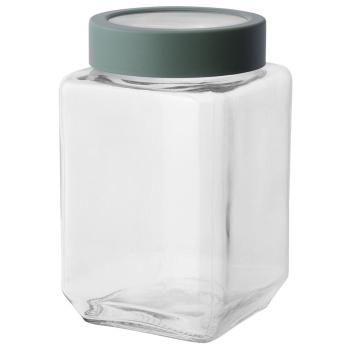 Altom Sklenená hranatá dóza s vekom 700 ml, zelená, 700 ml
