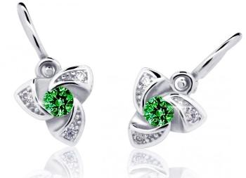 Cutie Jewellery Detské náušnice z bieleho zlata C2203-10-X-2 zelená