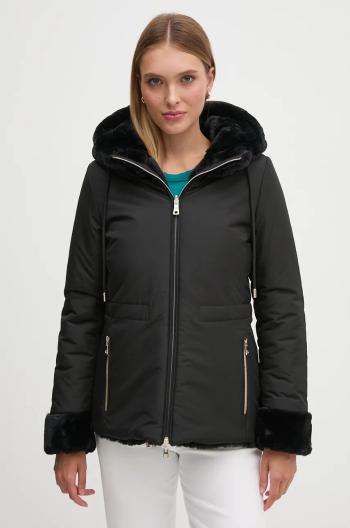 Obojstranná bunda Geox dámska, čierna farba, prechodná, W4622E-TC197-F0284
