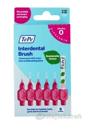 TePe Original bioplastové medzizubné kefky 0,4 mm 6 ks krabička