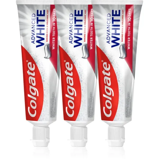 Colgate Advanced White Volcanic Ash and Baking Soda prírodná zubná pasta 3x75 ml