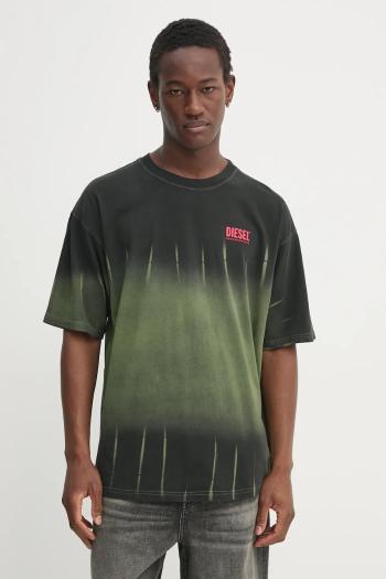 Bavlnené tričko Diesel T-BOXT-R3 T-SHIRT pánske, zelená farba, vzorované, A16121.0SLBQ