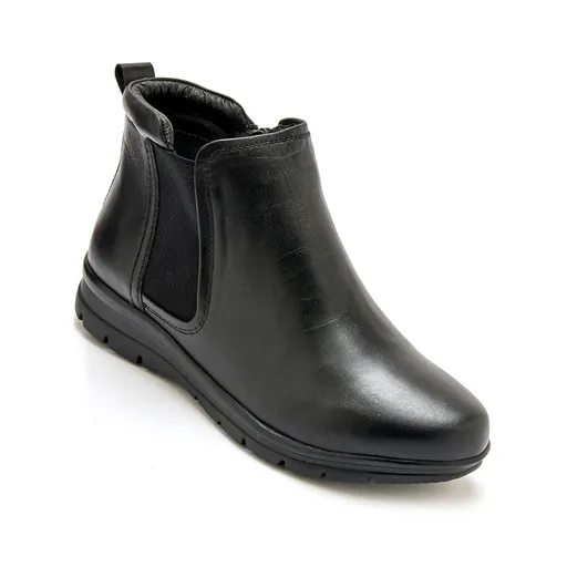 PEDICONFORT Kožené nizke čižmy so zipsom a gumkou