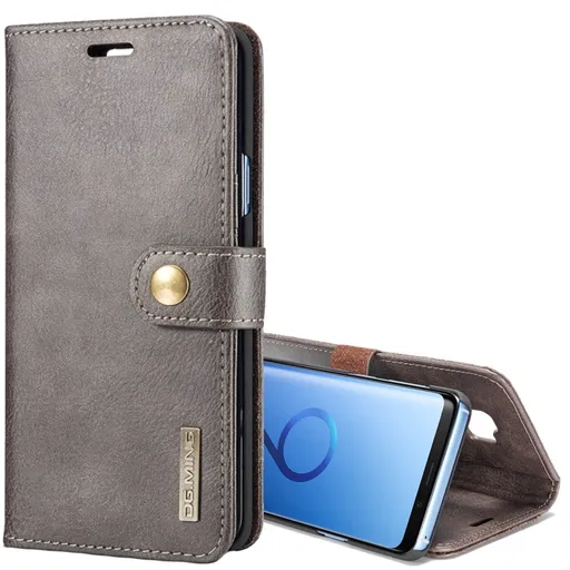 DG.MING Peňaženkový obal 2v1 pre Samsung Galaxy S9 Plus šedý