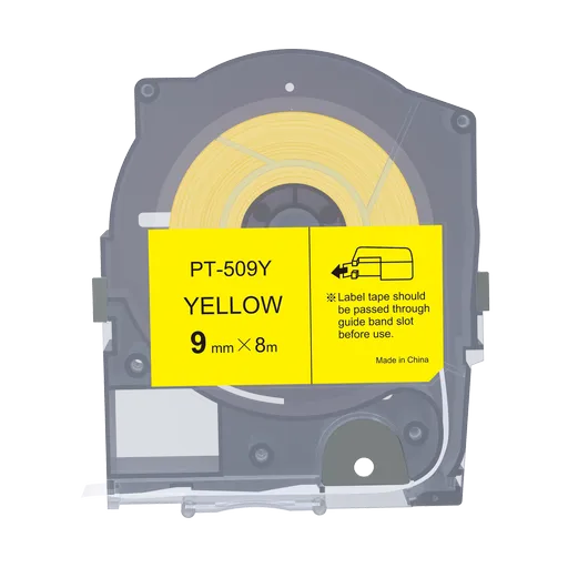 Max LM-509Y, 9mm x 8m, žltá kompatibilná páska