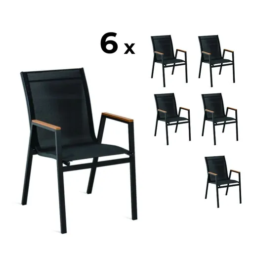 Elvisia Záhradné hliníkové stoličky ISLA | 6 kusov