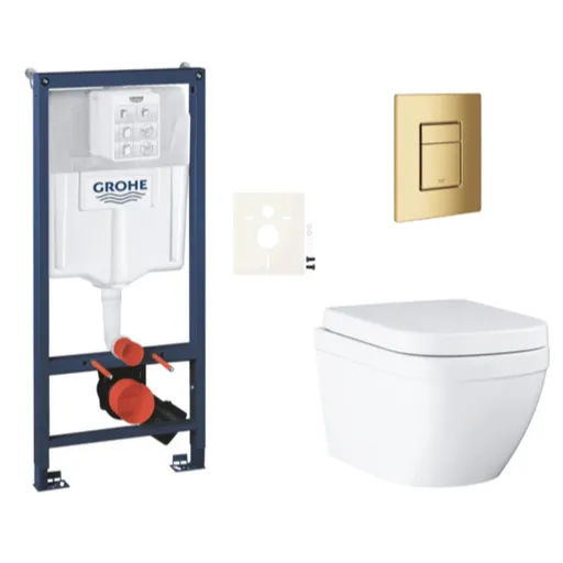 Závesný wc set do ľahkých stien / predstenová montáž GROHE Euro Ceramic SIKOGRSEUSCGL0