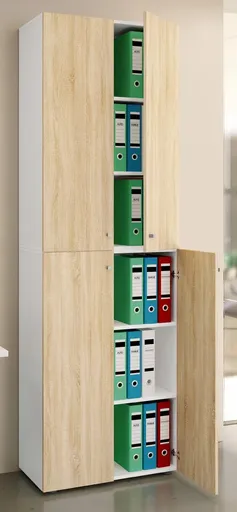 VCM Kancelářská skříň Lona 2XL s otočnými dveřmi, bílá