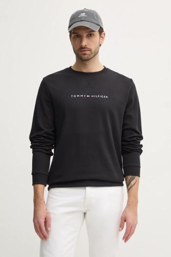 Mikina Tommy Hilfiger pánska, čierna farba, s potlačou, UM0UM03346
