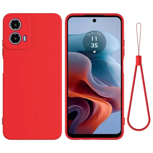 RUBBER Ochranný obal pre Motorola Moto G34 5G červený