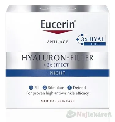 Eucerin Hyaluron-Filler + 3x EFFECT Nočný krém 50ml