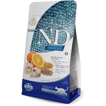 N&D OCEAN CAT low grain Adult Codfish & Orange 1,5 kg (8010276036780)