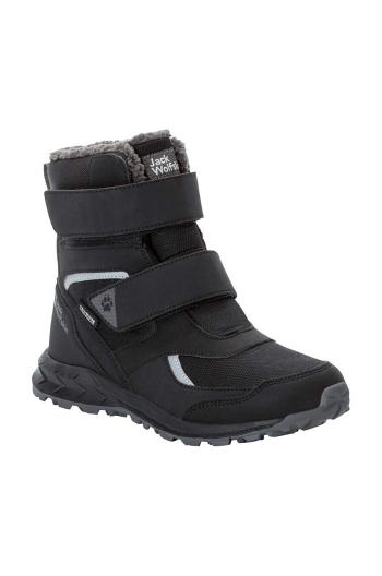 Detské zimné topánky Jack Wolfskin WOODLAND WT TEXAPORE HIGH VC čierna farba
