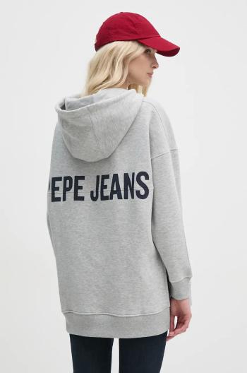 Mikina Pepe Jeans FERGIE dámska, šedá farba, s kapucňou, s potlačou, PL581455