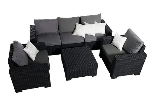 DEOKORK Záhradná ratanová zostava CALIFORNIA antracit pre 5 osôb