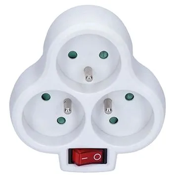 Solight Rozbočovací adaptér s vypínačom 3× 10 A/230 V biely (P99)