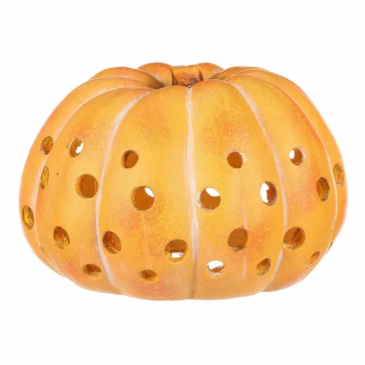 Jesenná dekorácia Tekvica s otvormi, 28 x 28 x 19 cm, magnézium