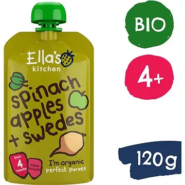 Ellas Kitchen BIO Špenát jablko a kvaka (120 g) (5060107330481)