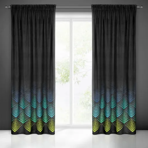 ArtFir Zatemňovací záves ANGELINA P | čierna/tyrkysová 140 x 270 cm