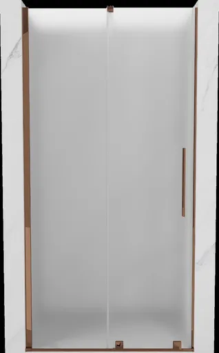 MEXEN/S - Velár posuvné sprchové dvere 100, dekor, ružové zlato 871-100-000-31-60