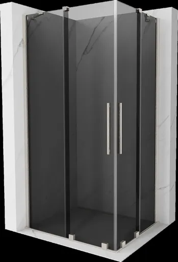 MEXEN/S - Velar Duo sprchovací kút, posuvné dvere 90 x 80, grafit, nikel kartáčovaný 871-090-080-42-97