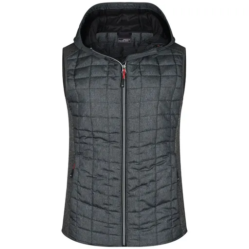 James & Nicholson (Daiber) Dámska prešívaná vesta JN767 - Šedý melír / antracitový melír | XL