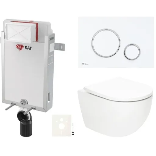 Závesný wc set SAT Fusion na zamurovanie vírové splachovanie SIKOSZTORFU76