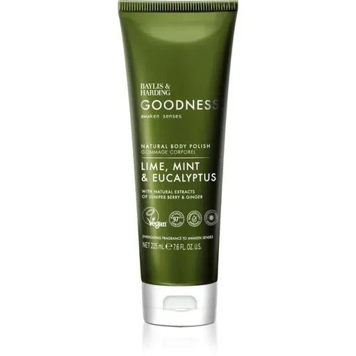 Baylis & Harding Goodness Awaken Senses osviežujúci telový peeling vône Lime, Mint & Eucalyptus 225 ml