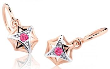 Cutie Jewellery Detské náušnice z ružového zlata C2209-10-X-4 fuchsiová