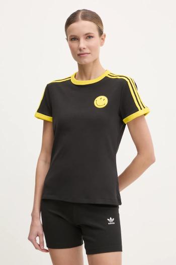 Tričko adidas Originals X Smiley dámske, čierna farba, JD2738