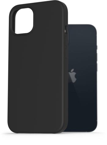 Telefon tok AlzaGuard Premium Liquid Silicone Case az iPhone 13 fekete készülékhez