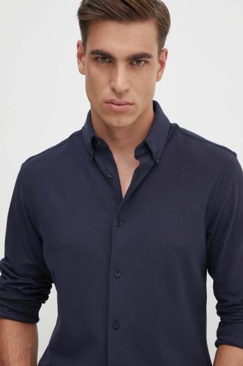 Bavlnená košeľa Calvin Klein pánska, tmavomodrá farba, regular, s golierom button-down, K10K113311