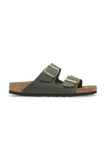 Kožené šľapky Birkenstock Arizona zelená farba, 1027948