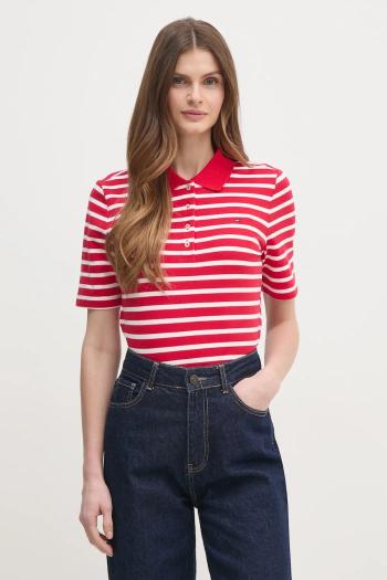 Polo tričko Tommy Hilfiger dámske, tmavomodrá farba, WW0WW43224