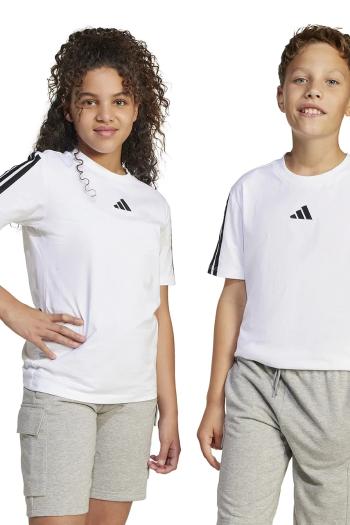 Detské bavlnené tričko adidas biela farba, s nášivkou, JD6488