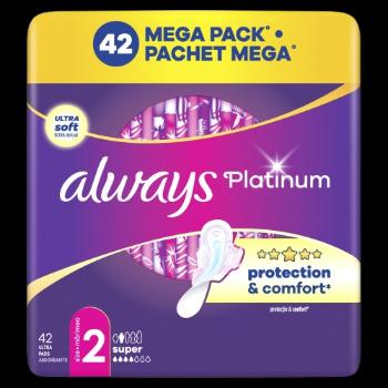 ALWAYS Platinum Super (veľkosť 2) Vložky s krídelkami 42 ks