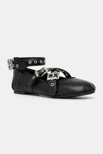 Baleríny Buffalo Daphne Mary Buckle čierna farba, 1620029-BLK