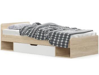 NABBI Tavir 90 jednolôžková posteľ s roštom 90x200 cm dub sonoma / biela