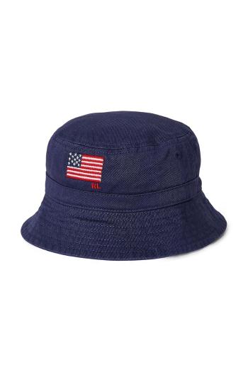 Čiapka Polo Ralph Lauren tmavomodrá farba biela, z tenkej pleteniny, bavlnené, 320971819001