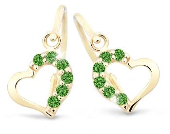 Cutie Jewellery Nežné detské náušnice zo žltého zlata C2757-10-X-1 zelená