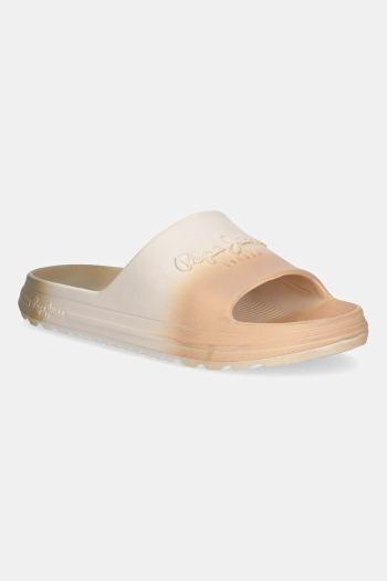 Šľapky Pepe Jeans BEACH SLIDECOL W béžová farba, PLS70166