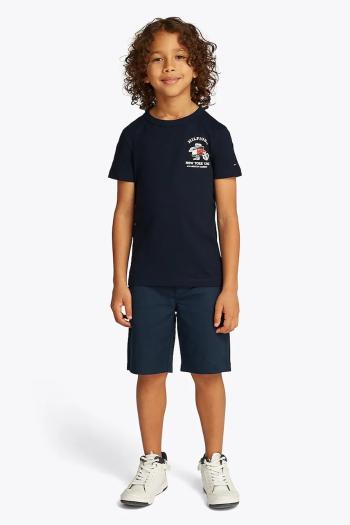 Detské bavlnené tričko Tommy Hilfiger tmavomodrá farba, s potlačou, KB0KB09648