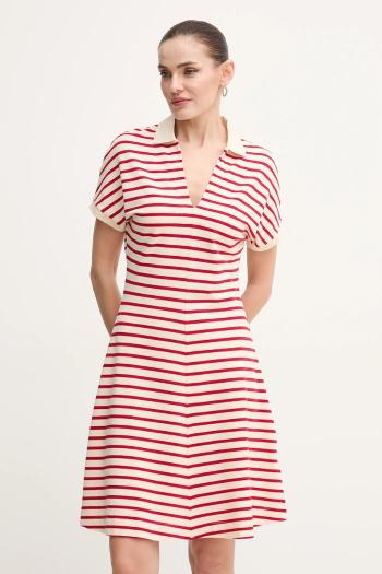 Šaty Tommy Hilfiger červená farba, mini, áčkový strih, WW0WW44513